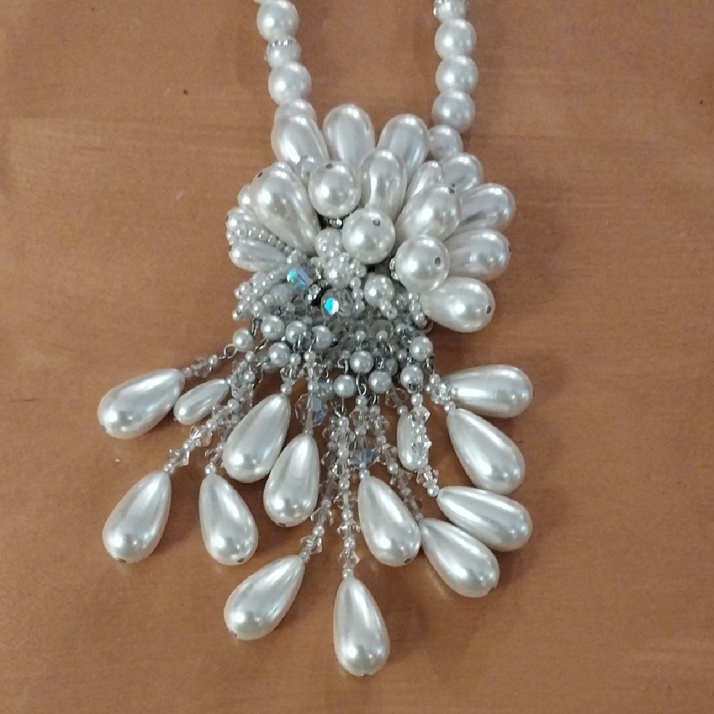 R. J. Grazano Crystal And Pearl Necklace